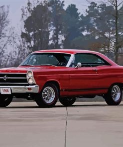 Red 1966 Ford Fairlane paint by numbers