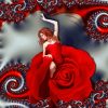 Red Rose Lady paint by number