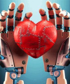 Robotic Hands Holding Heart paint by number