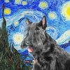 Scottish Terrier Starry Night paint by number