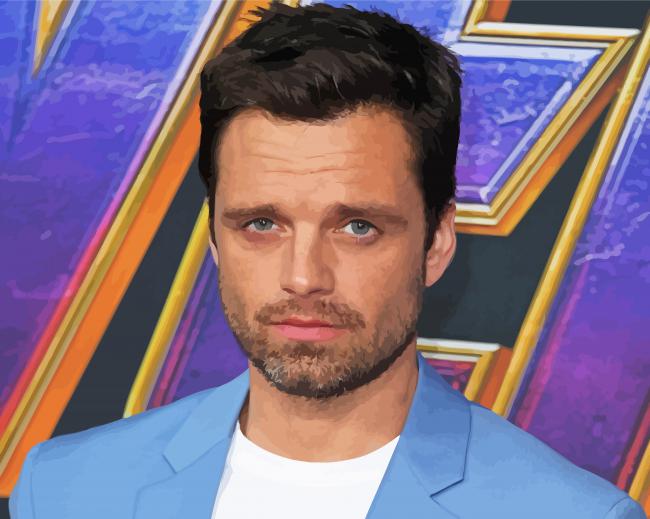 Sebastian Stan Actor paint by numbers