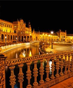 Sevilla Spain At Night paint by numbers