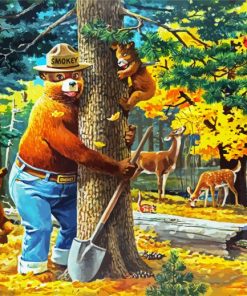 Smokey Bear Forest paint by number