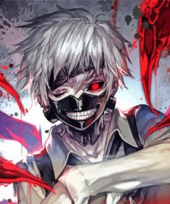 Splatter Ken Kaneki Anime paint by number