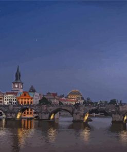 St Charles Bridge At Night paint by numbers