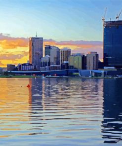 Swan River Sunset In South Perth paint by number