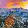 Telluride Mountains At Sunset paint by number