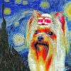 Terrier Dog Starry Night paint by number