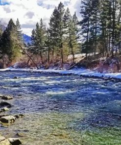 The River Of Big Sky Country paint by number