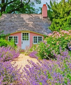 Vintage Cottage And Lavender paint by number