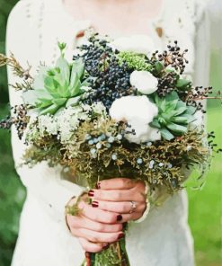 Vintage Floral Bridal Bouquet paint by number