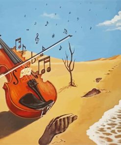 Violin Beach Art paint by numbers