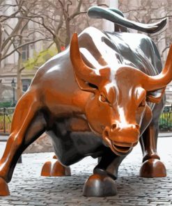 Wall Street Bull Sculpture paint by numbers