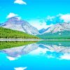 Water Reflection Montana Mountains paint by number