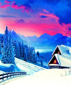Cold Winter Scene paint by numbers
