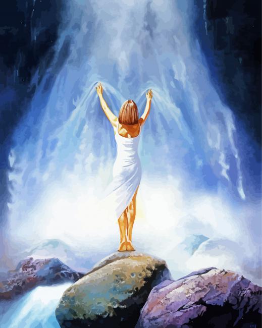 Woman Waterfall paint by number