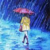 Woman In The Rain paint by number