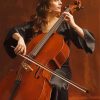 Woman Playing Cello Art paint by numbers