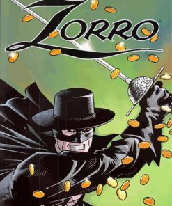 Zorro poster paint by numbers