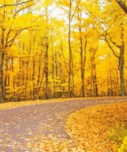 Autumn Golden Leaves Promenade paint by number