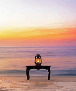 Beach Lantern On Table paint by number