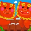 Cartoon Komainu paint by number