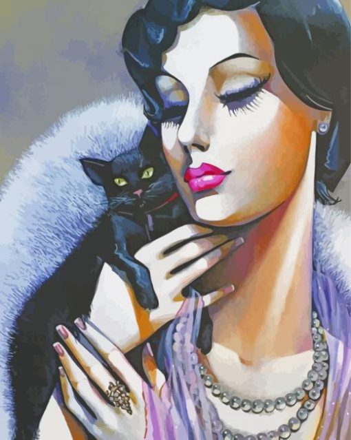 Cat Lady Art paint by number