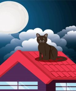 Cat On Roof paint by number