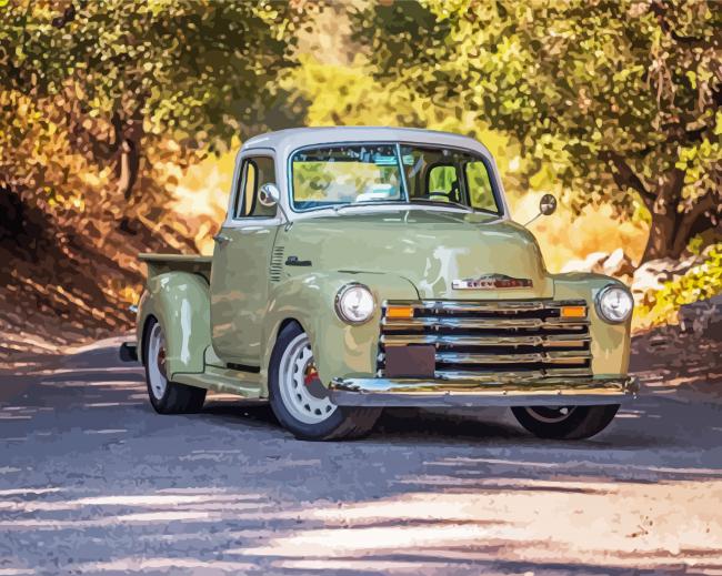 Chevy 1950 Old School paint by number