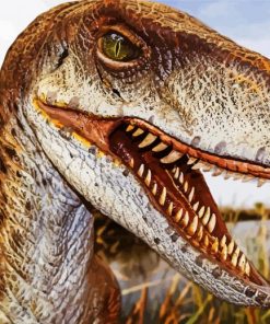 Close Up Velociraptor paint by number