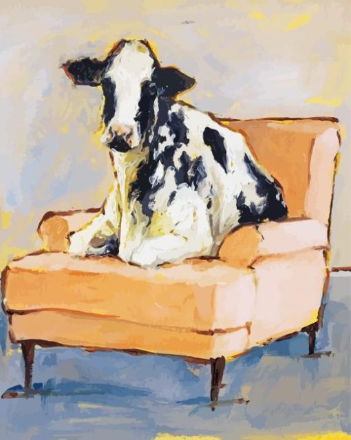 Cow On Chair Art paint by number