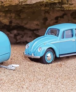 Cyan Car And Teardrop paint by number