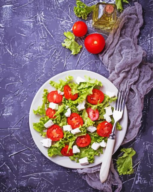 Delicious Greek Salad paint by number
