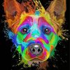 Dog Face Splatter paint by number