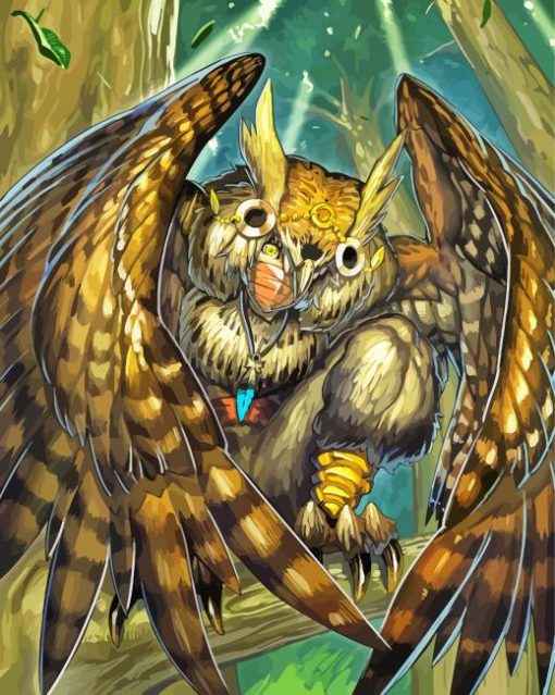 Fantasy Owlman Art paint by number