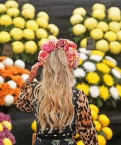 Girl In Flower Show paint by number