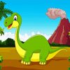 Green Kid Dinosaur paint by number