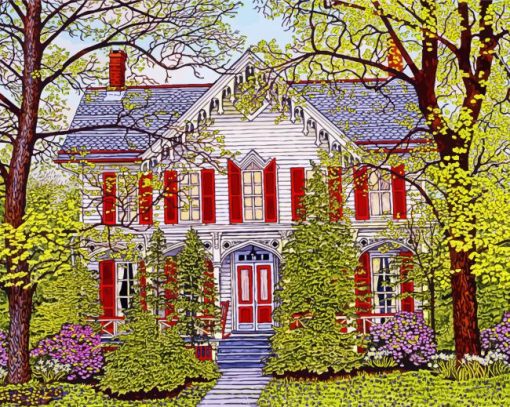 Historic House Garden paint by number