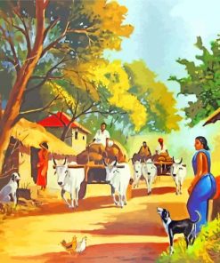 Indian Village paint by number