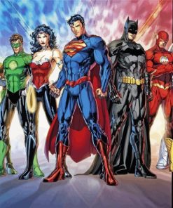 Justice Society Of America Superheroes paint by number