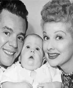 Lucy And Desi And Their Baby paint by number