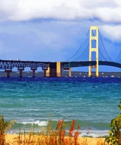 Mackinac Bridge paint by number