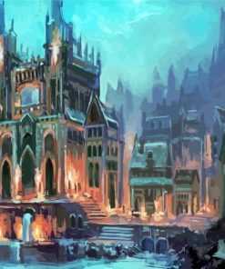 Medieval Fantasy City paint by number