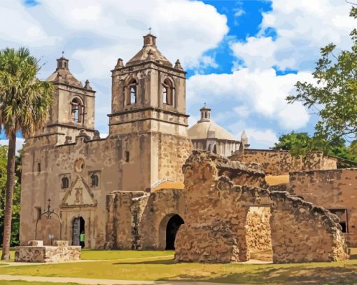 Mission Concepción San Antonio paint by number
