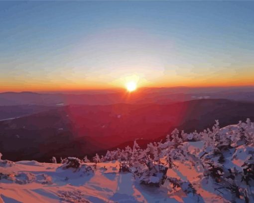 Mount Major Sunrise paint by number