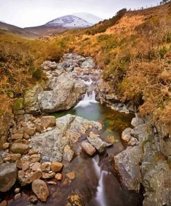 Mourne Snowy Mountains Waterfall paint by number