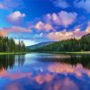 Pacific Northwest Lake Sunset paint by number