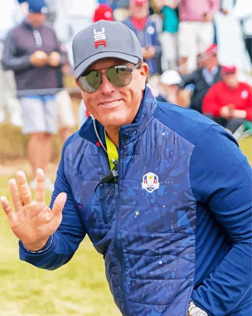 Phil Mickelson Golf Player paint by number