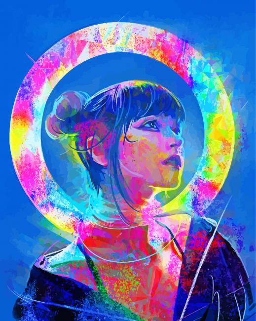 Prismatic Girl paint by number