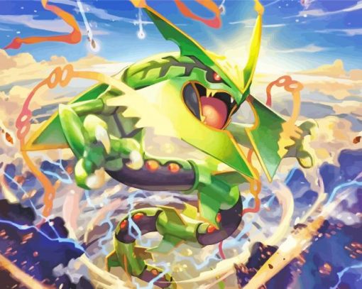 Rayquaza Pokemon Species paint by number